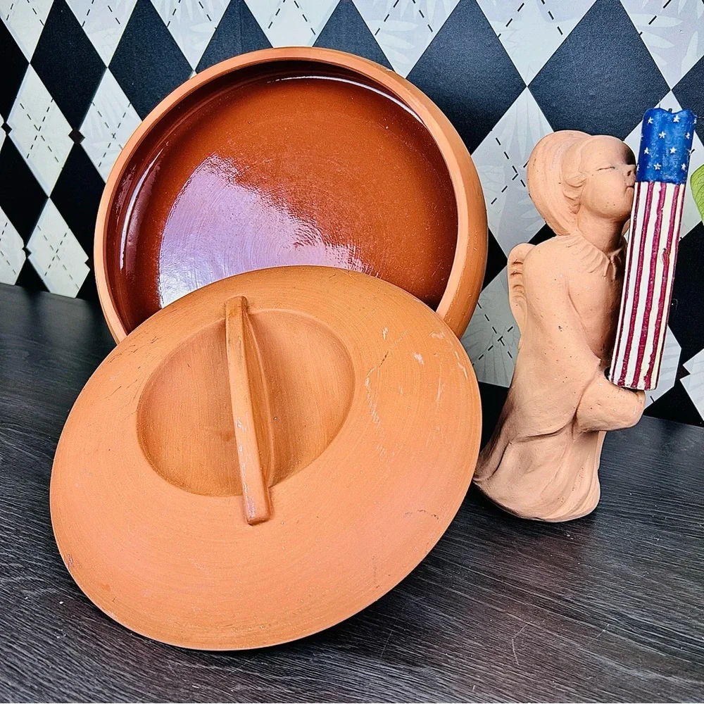 Large Terracotta Lidded‎ Casserole Studio Kitchen Pottery Luxe Bortner $ Bortner